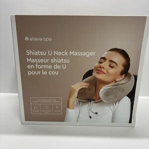 Alieva Spa Shiatsu Neck Massage Travel Pillow Therapeutic USB Rechargeable Relax